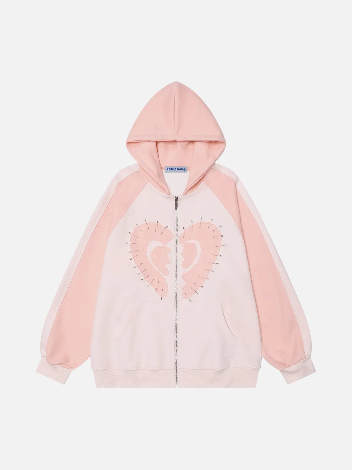 Aelfric Eden Pin Embroidery Heart Zip Up Hoodie