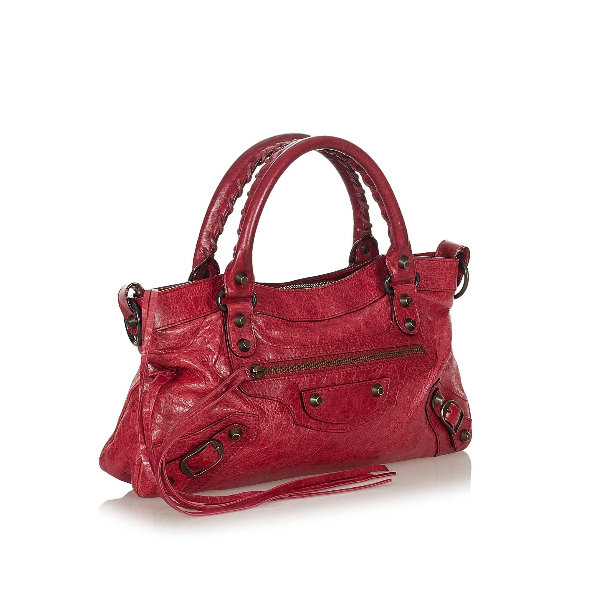 Balenciaga Motocross Classic First Leather Satchel (SHG-22045)
