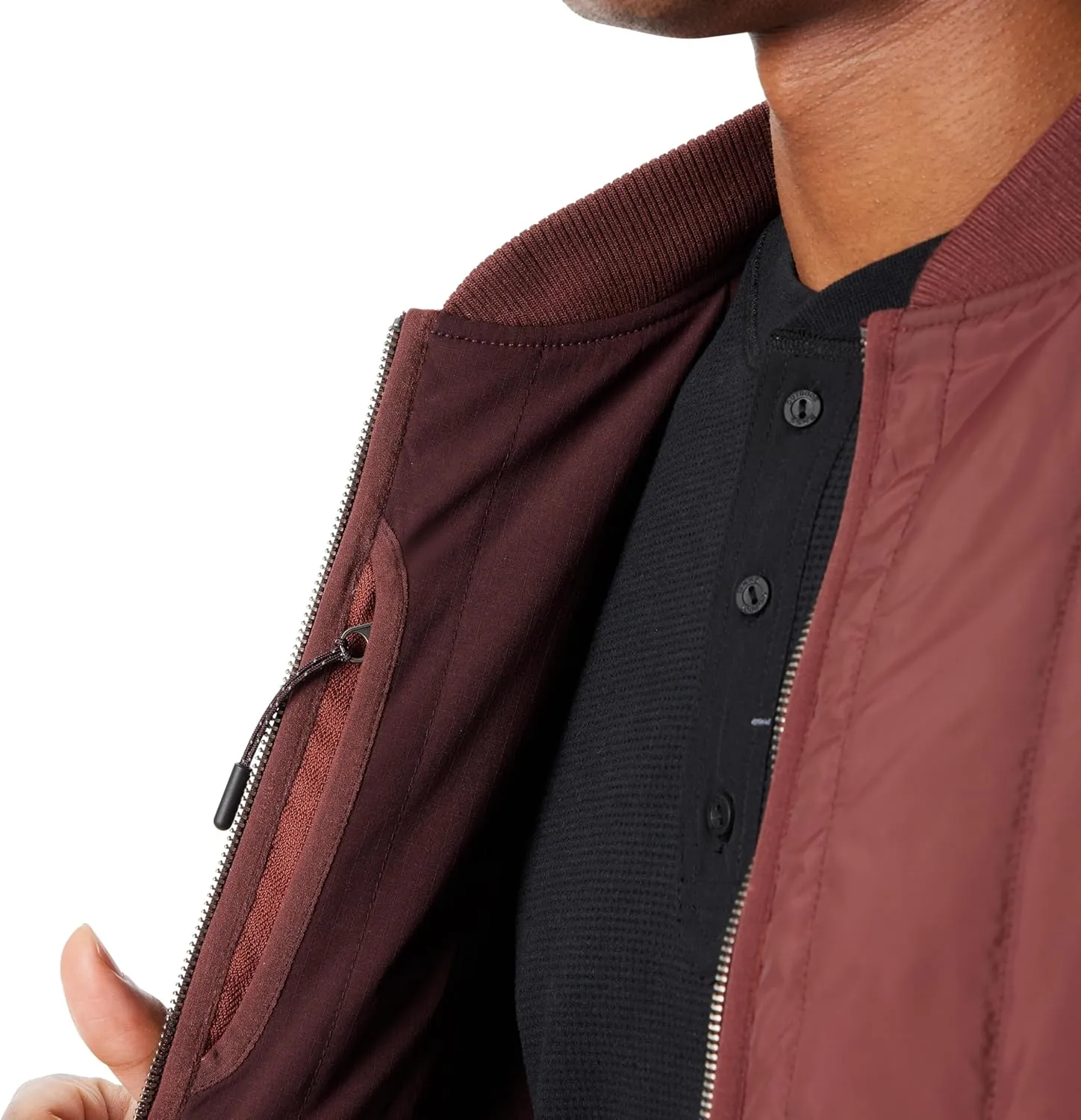BASS OUTDOOR Men's Reversible Liner Bomber Jacket with Pocket on Both Sides Standard