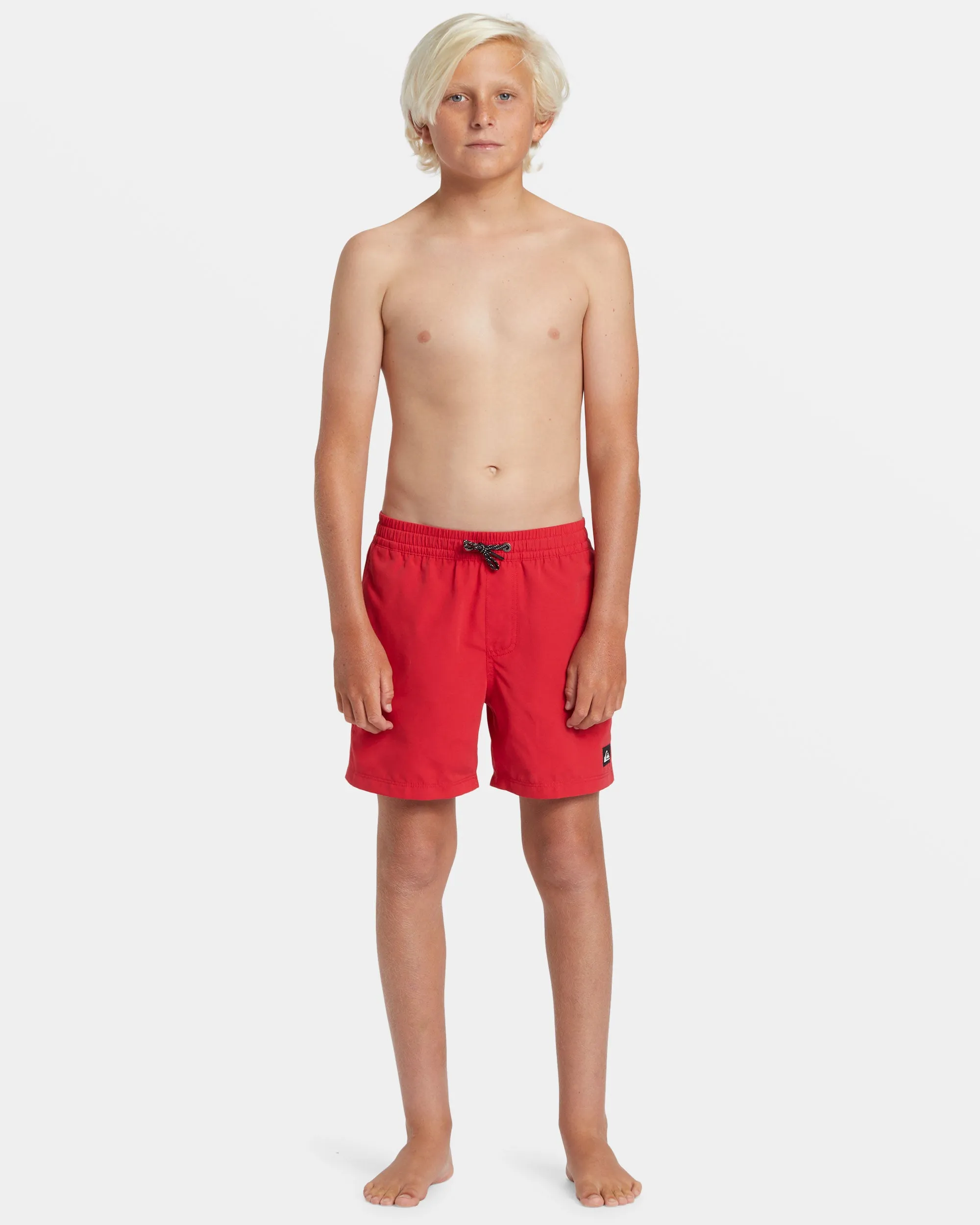 Boys 8-16 Everyday Solid 14" Swim Trunks - High Risk Red