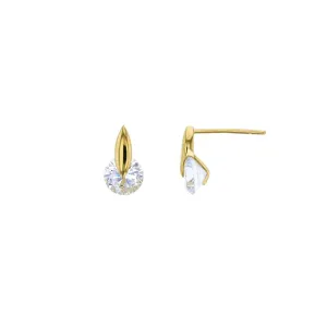 Classic Drop CZ Stud Earrings (14K)