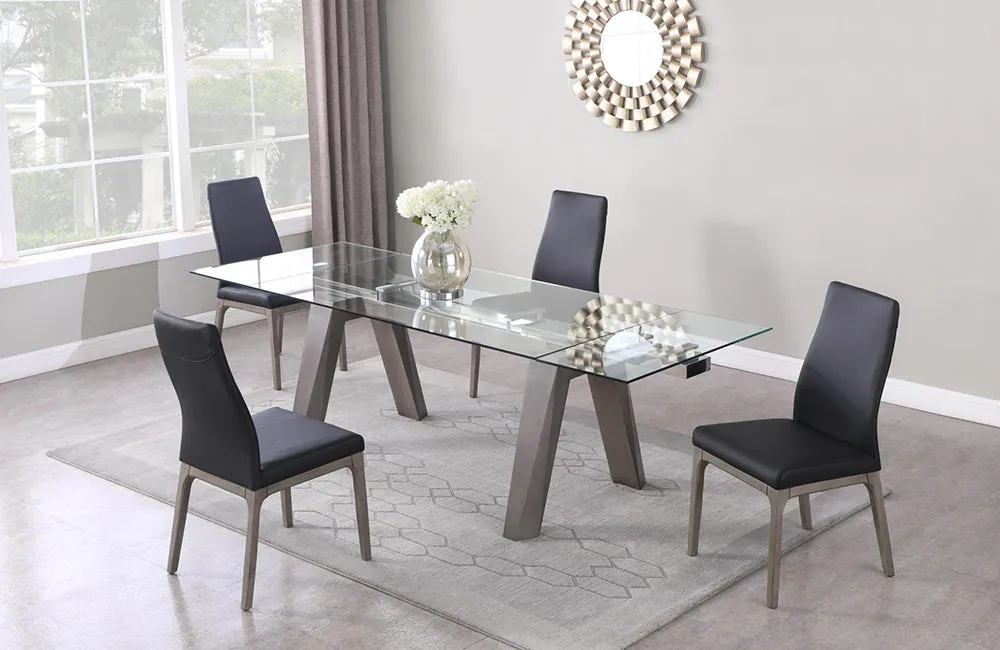Esther Rosario 5 pc Dining Set Gray Black