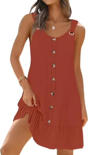 ETCYY NEW Summer Dresses for Women Tiered Swing Beach Cover Up Dress A Line Short Sundresses Knee Length