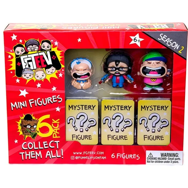 FGTeev 6cm Minifigure 6 Pack Assorted Styles