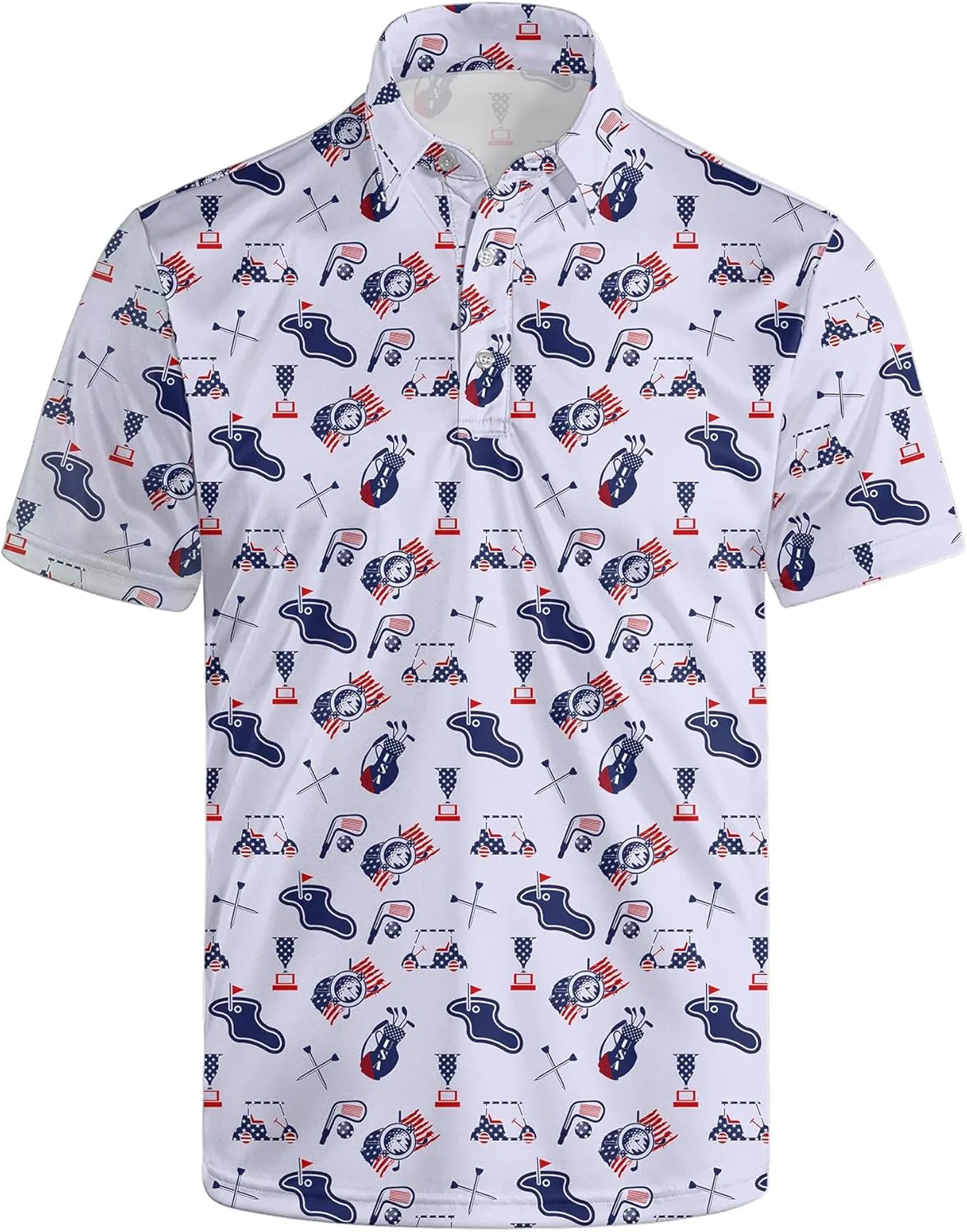 Golf Polos for Men Funny Moisture Wicking Golf Shirts Performance Quick-Dry Polo Shirts Short Sleeve