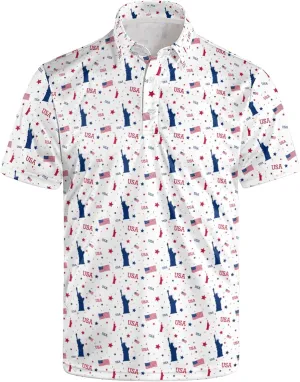 Golf Polos for Men Funny Moisture Wicking Golf Shirts Performance Quick-Dry Polo Shirts Short Sleeve