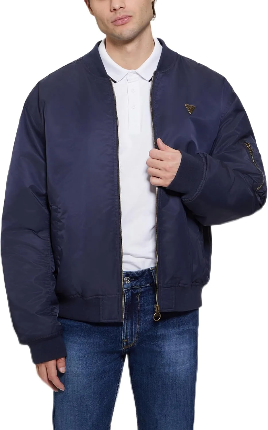 GUESS Men's John Bomber Hooded Jacket