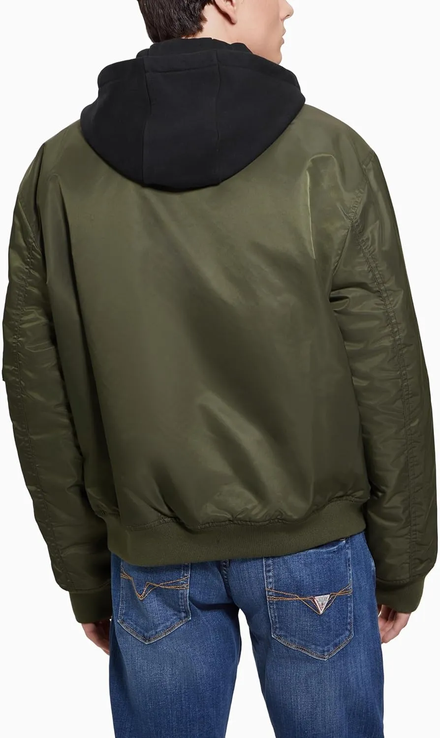 GUESS Men's John Bomber Hooded Jacket