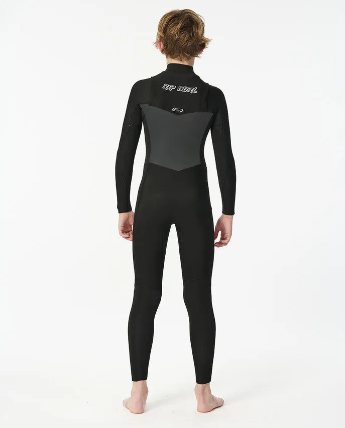 JUNIOR DAWN PATROL CHEST ZIP STEAMER 5/3 GB - BLACK