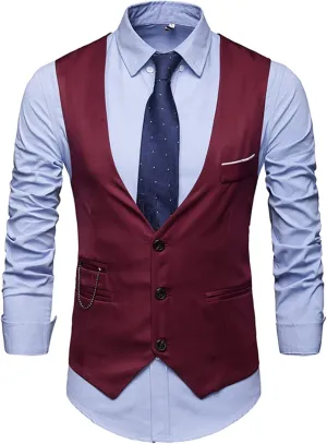LCMTWX Mens Vest 2024 Plays Suede Retro V Neck Solid Color Pocket Button Leather Vest Jacket Vest Vests For Men Jackets For