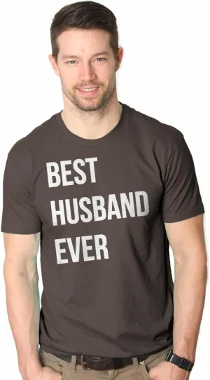 Mens Best Husband Ever T Shirt Funny Saying Novelty Tee Gift for Dad Cool Humor
