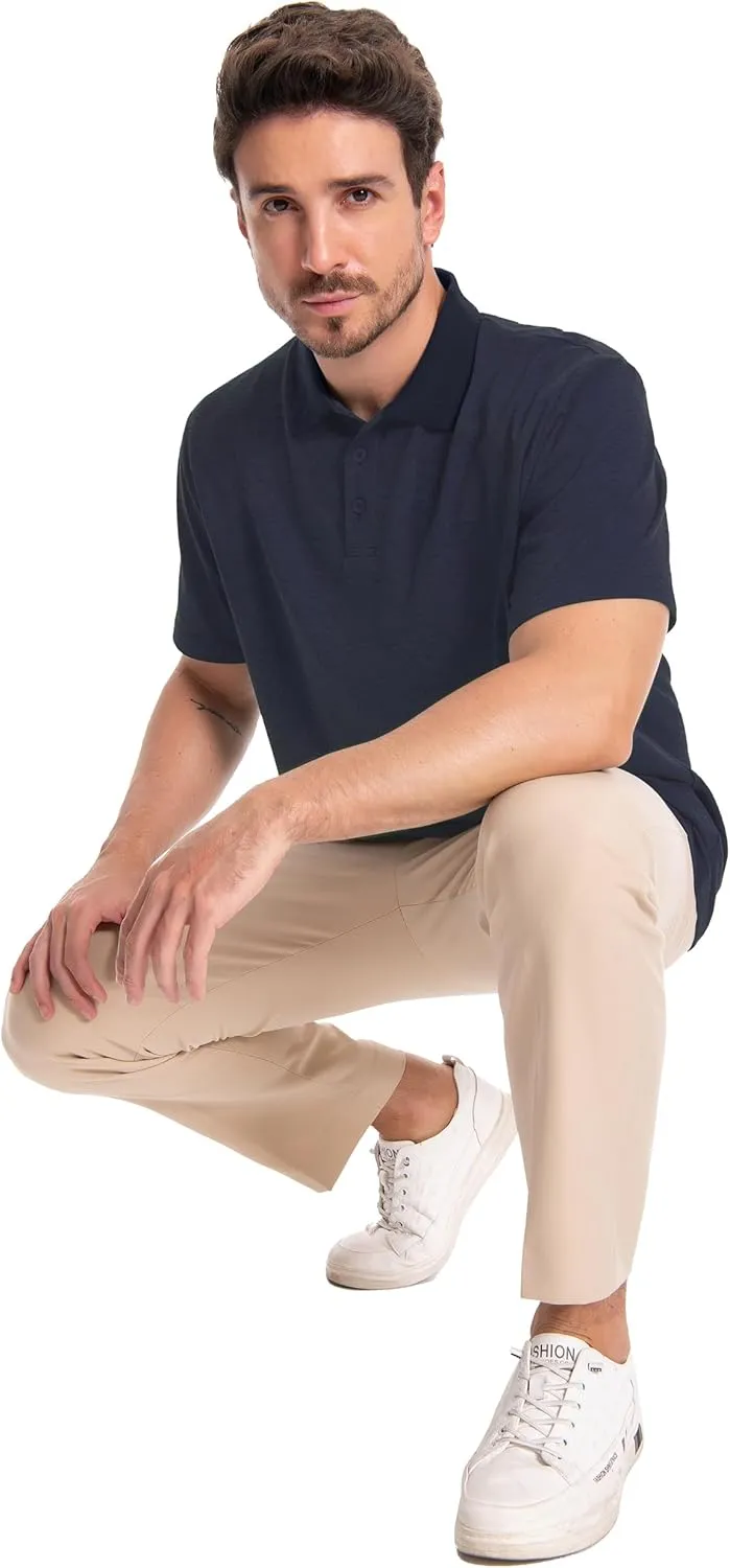 Men's Casual Polo Shirts Short Sleeve Summer Shirts Classic Collared Golf Shirt