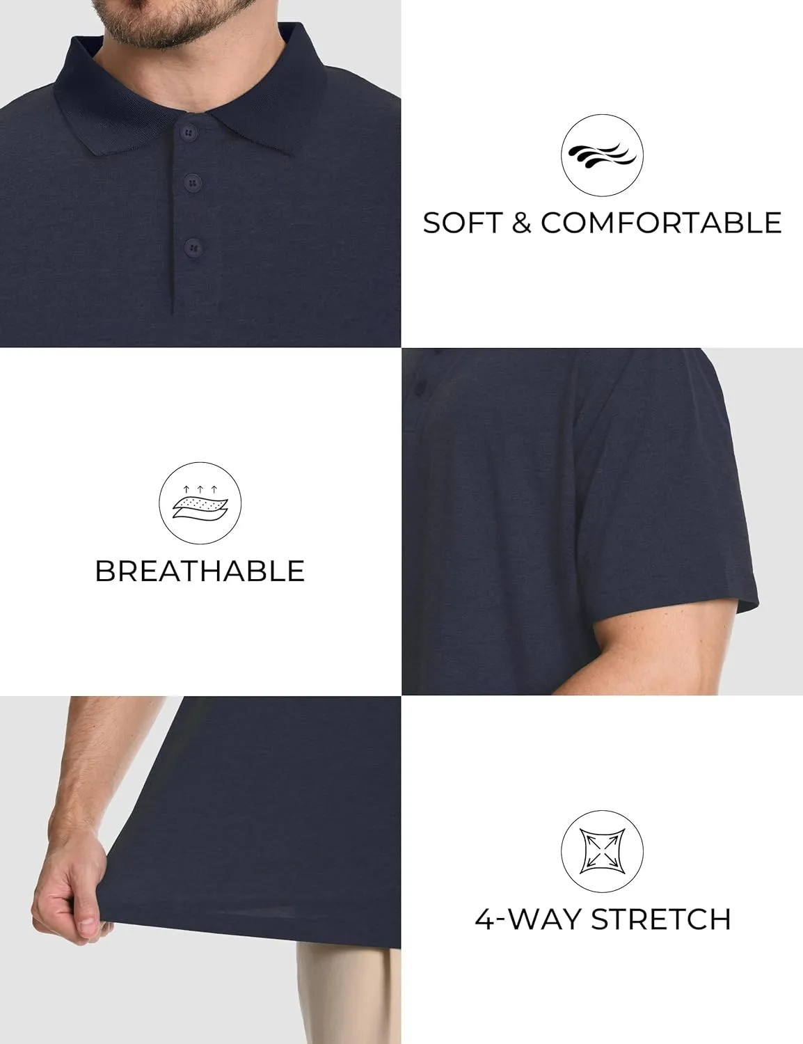 Men's Casual Polo Shirts Short Sleeve Summer Shirts Classic Collared Golf Shirt