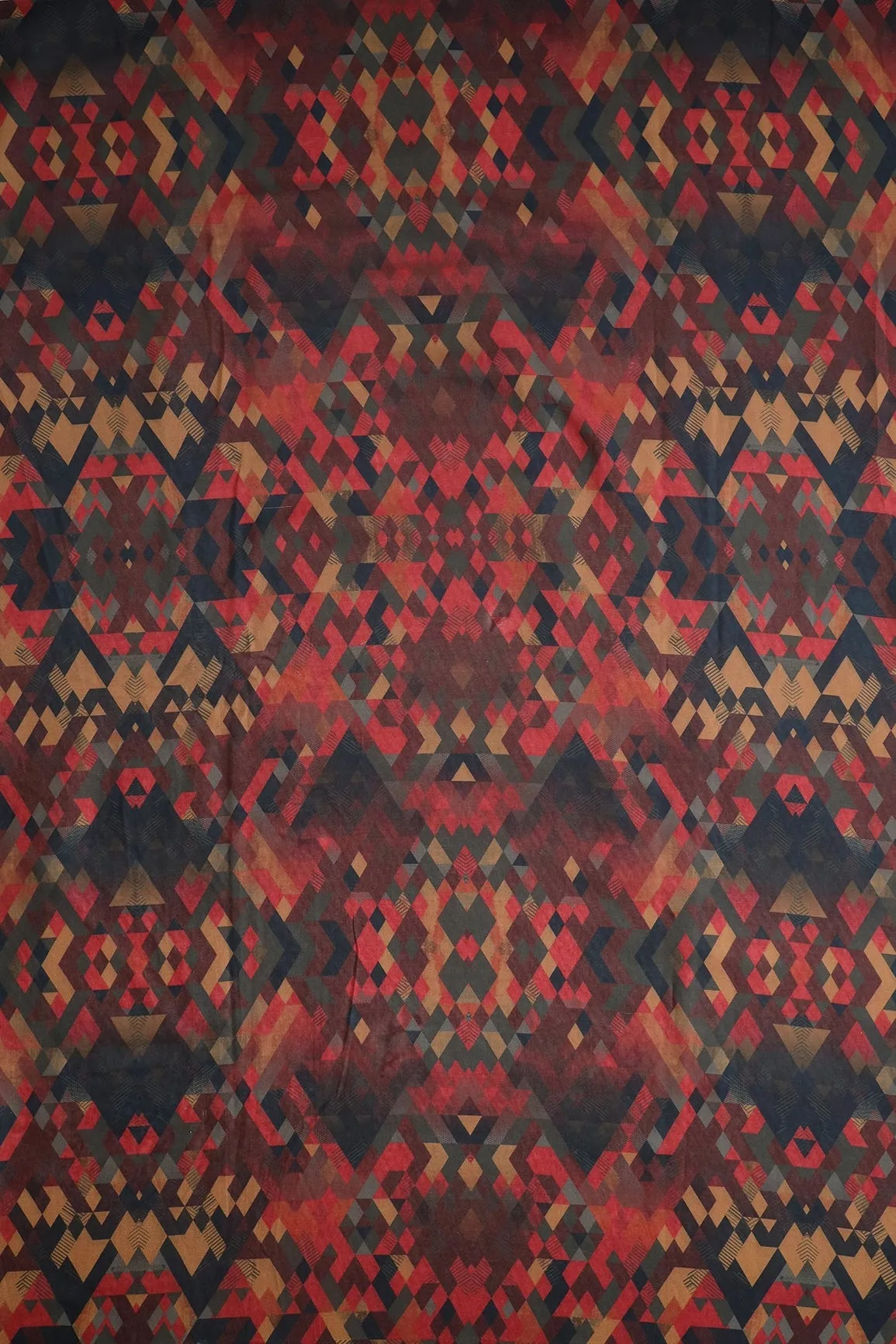 Multi Color Abstract Pattern Digital Print On Heavy Multi Polyester Fabric