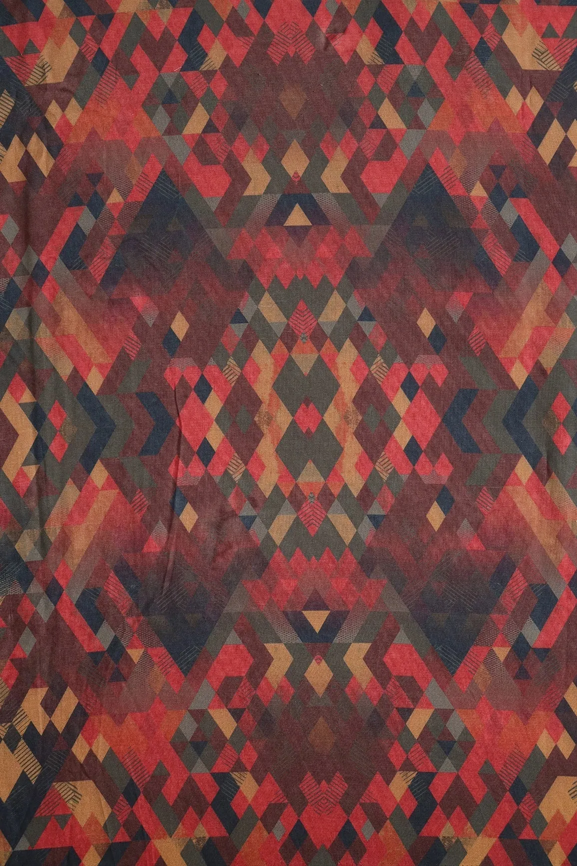 Multi Color Abstract Pattern Digital Print On Heavy Multi Polyester Fabric