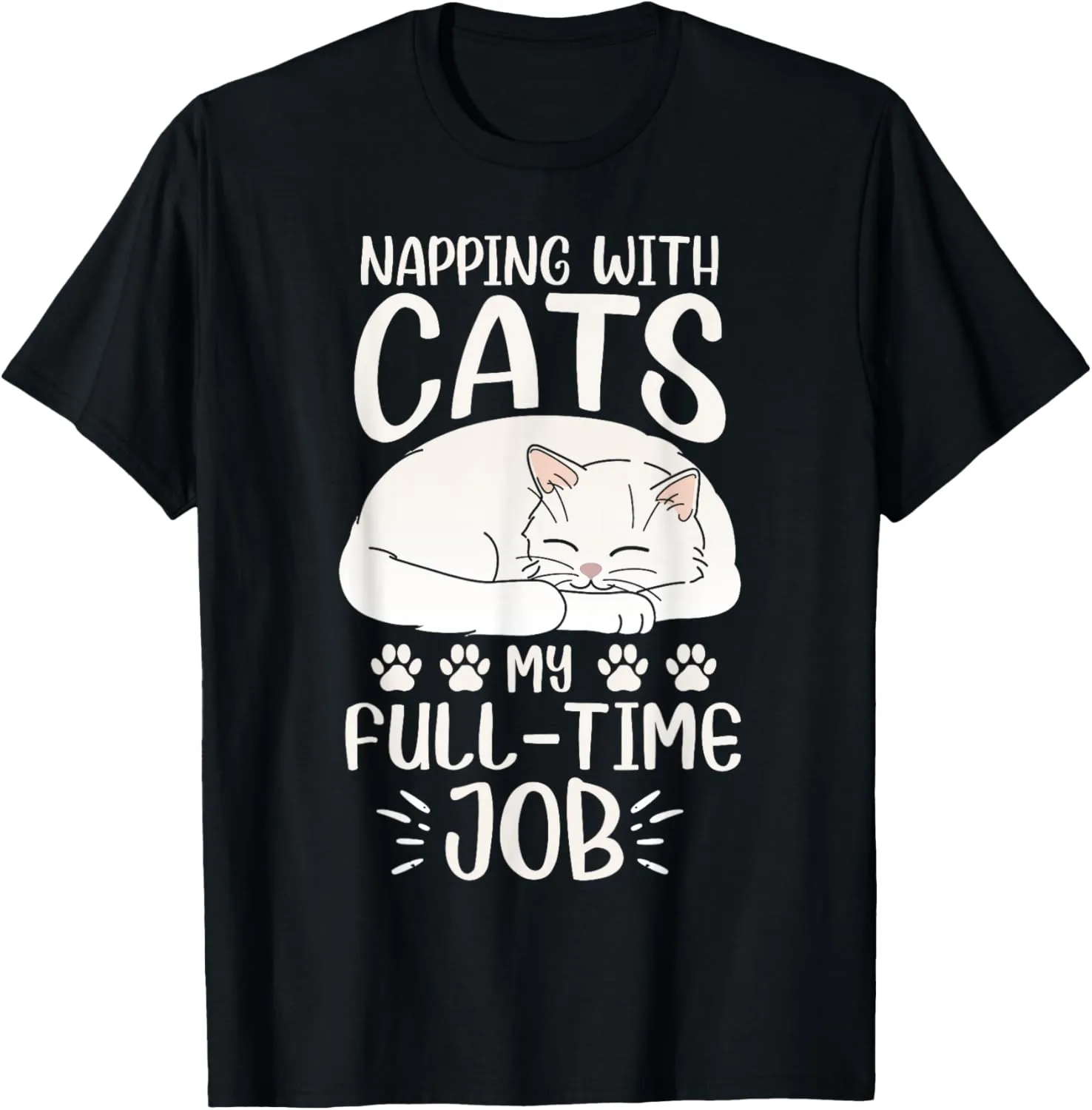 Napping With Cats Pet Animals Owner Cat Lover Graphic T-Shirt