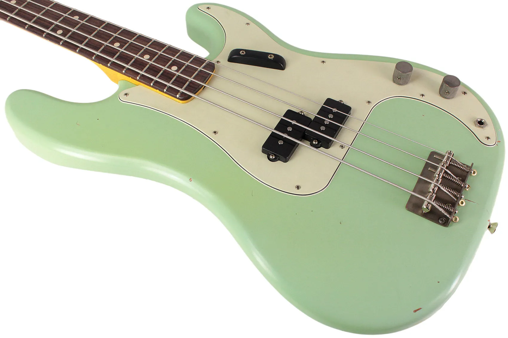 Nash PB63 Bass Guitar, Surf Green, Light Aging