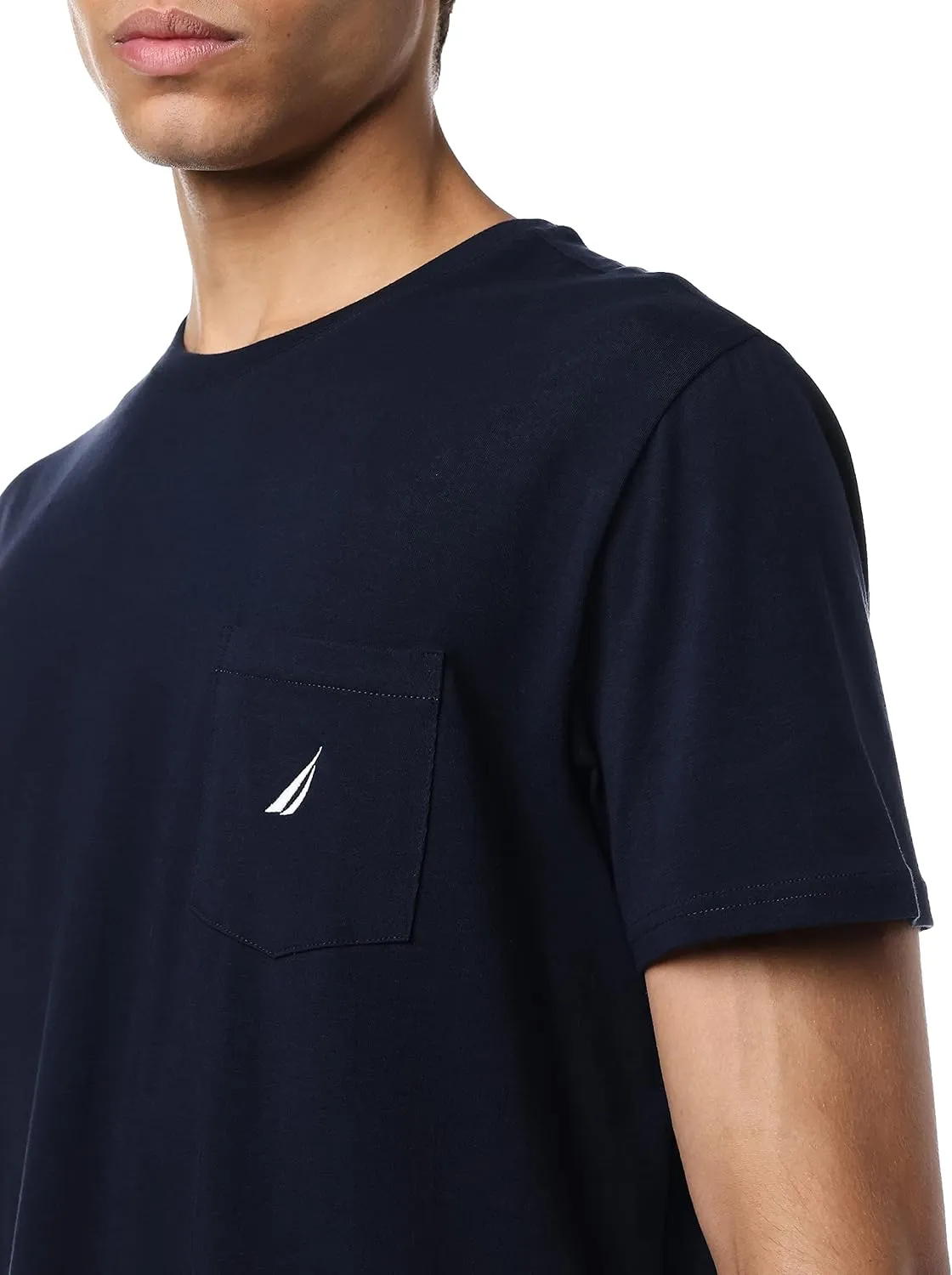 Nautica Men's Solid Crew Neck Short-Sleeve Pocket T-Shirt