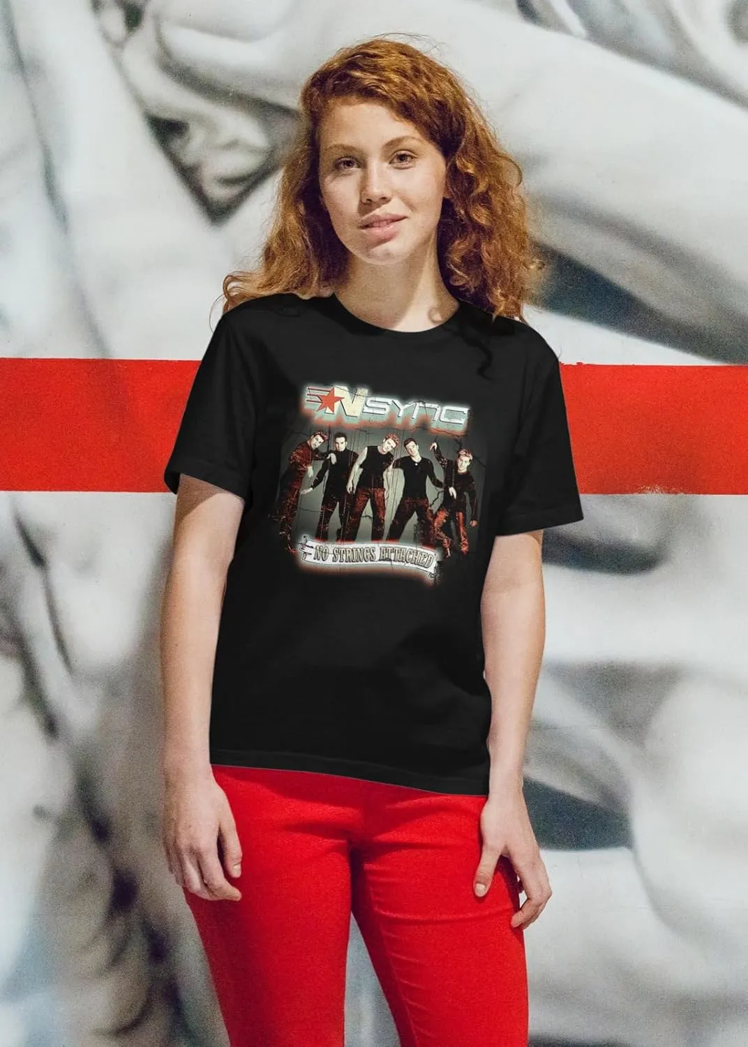 NSYNC T Shirt No Strings Attached Adult Black Short Sleeve 90s Boy Band Pop Music Graphic Tees