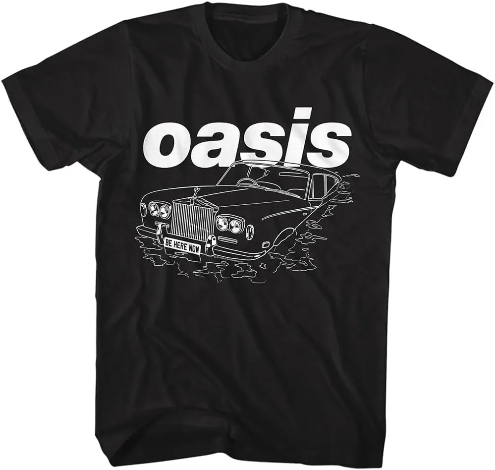 Oasis Band T Shirt Be Here Now Car Adult Black Short Sleeve 90s Rock Music Vintage Style Graphic Tees