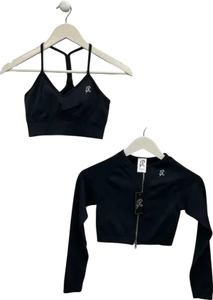 Prospect Apparel Blue Elevate Zip Top And Sports Bra UK S