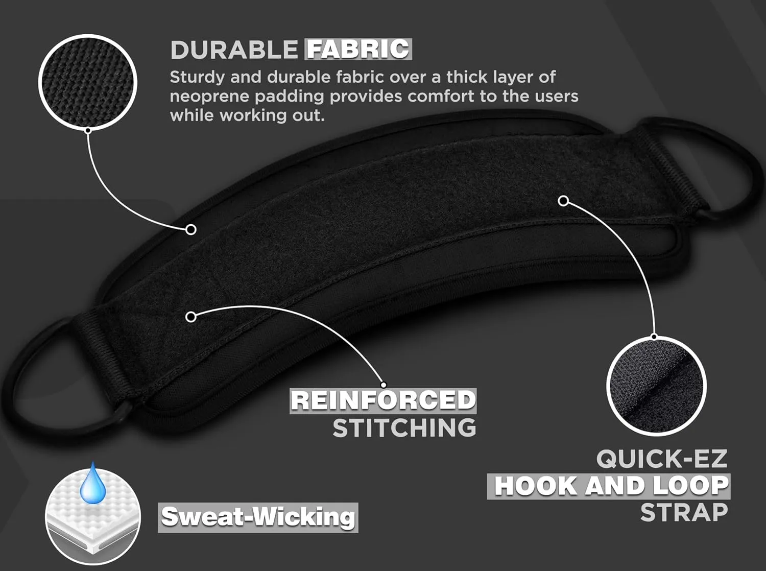 RDX Ankle Straps for Cable Machines Resistance Bands Attachment, 7mm Neoprene Padded 10x4, Gym Wrist Cuff Women Men Home Fitness, Weight Lifting D-Ring Booty Leg Workout Curls Kickbacks Hip Abductor