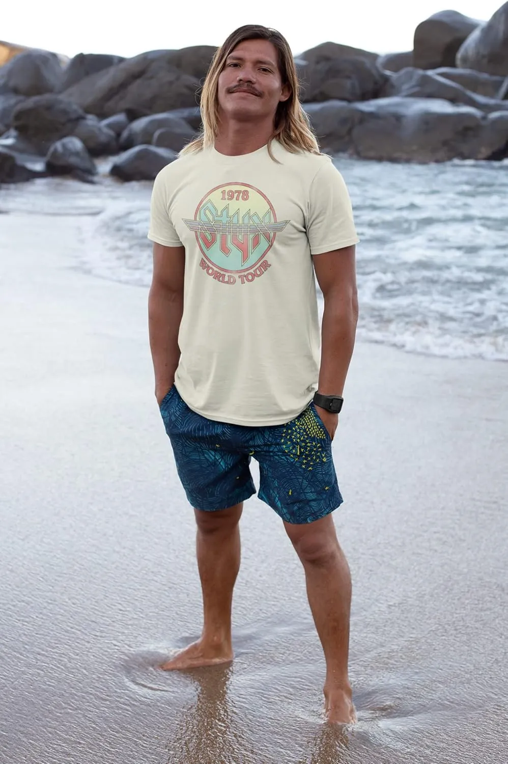 Styx Circle 1978 World Concert Tour Music American Rock Band Adult T-Shirt 70s Graphic Tee