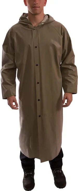 Tingley Magnaprene C12168 Coat With Storm Fly Front, Attached Hood and Inner Cuffs, 60-Inch Length, 2XL, Olive Drab