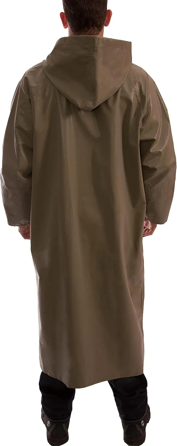Tingley Magnaprene C12168 Coat With Storm Fly Front, Attached Hood and Inner Cuffs, 60-Inch Length, 2XL, Olive Drab