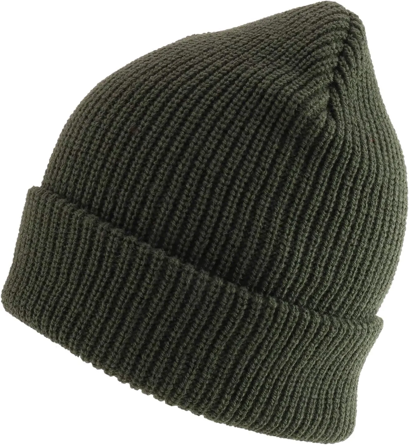 Trendy Apparel Shop Oversized Big Size Plain Ribbed Knit Cuff Long Beanie Hat