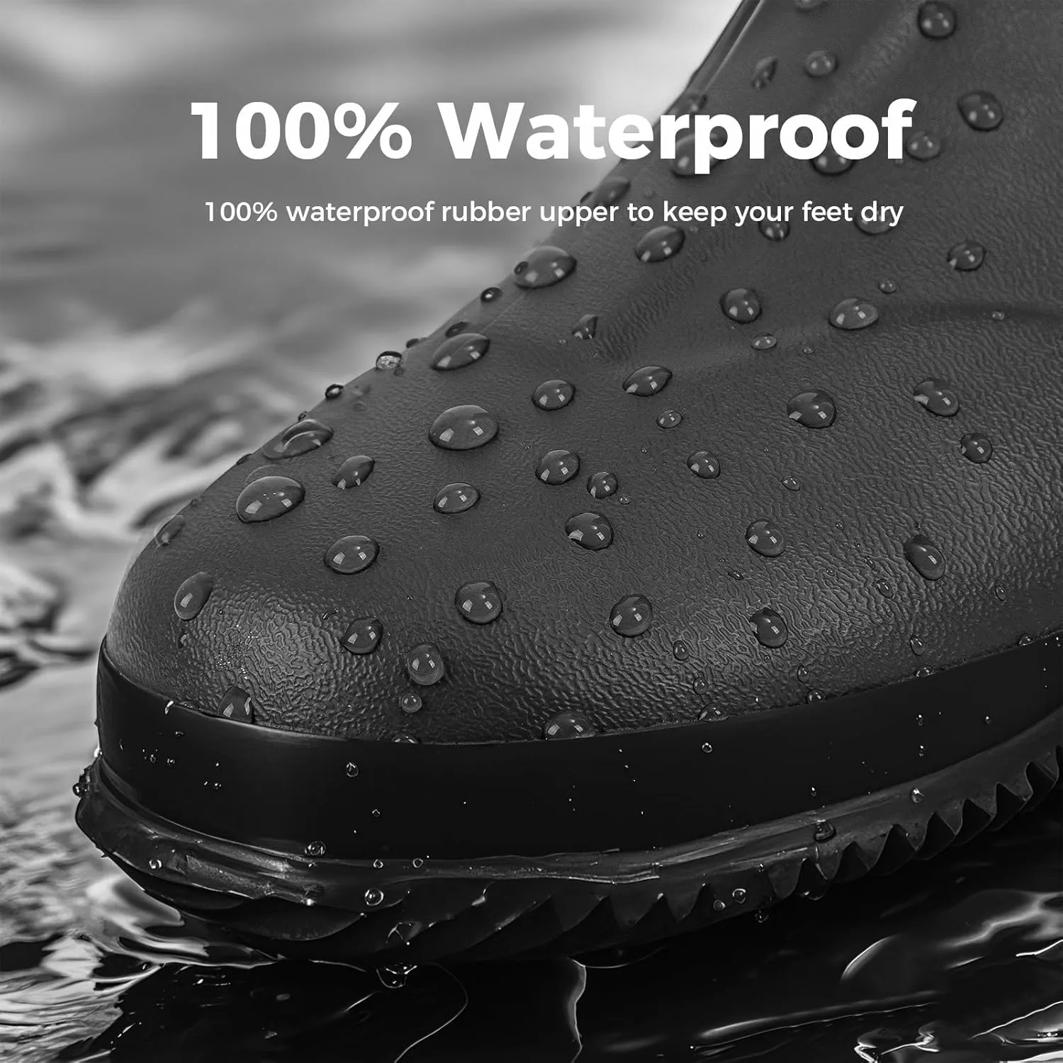 Ubon Men's Medium-High Waterproof Chloroprene Rubber Rain Boots for Farm and Garden Work
