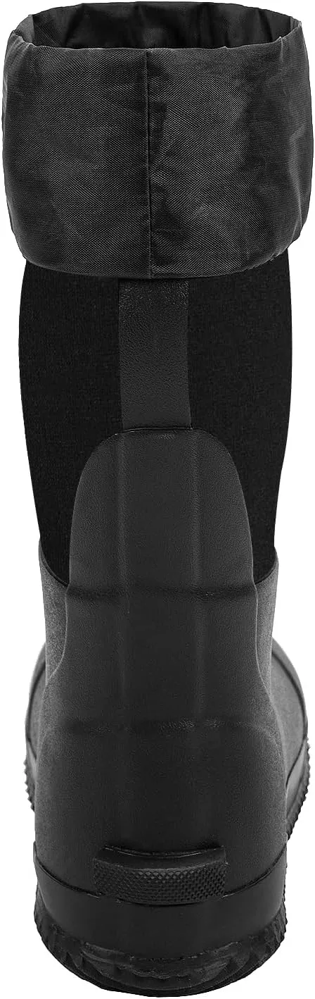 Ubon Men's Medium-High Waterproof Chloroprene Rubber Rain Boots for Farm and Garden Work