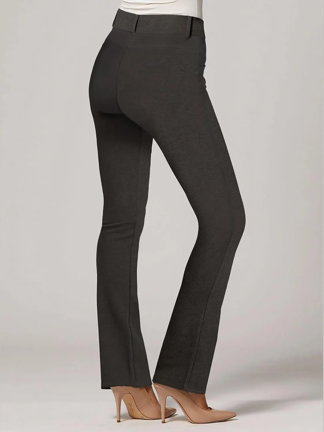 Women's Dress Pants - Wear to Work - Tummy Control Stretch - Pockets & Belt Loops - Bootcut (Available in Plus Size)